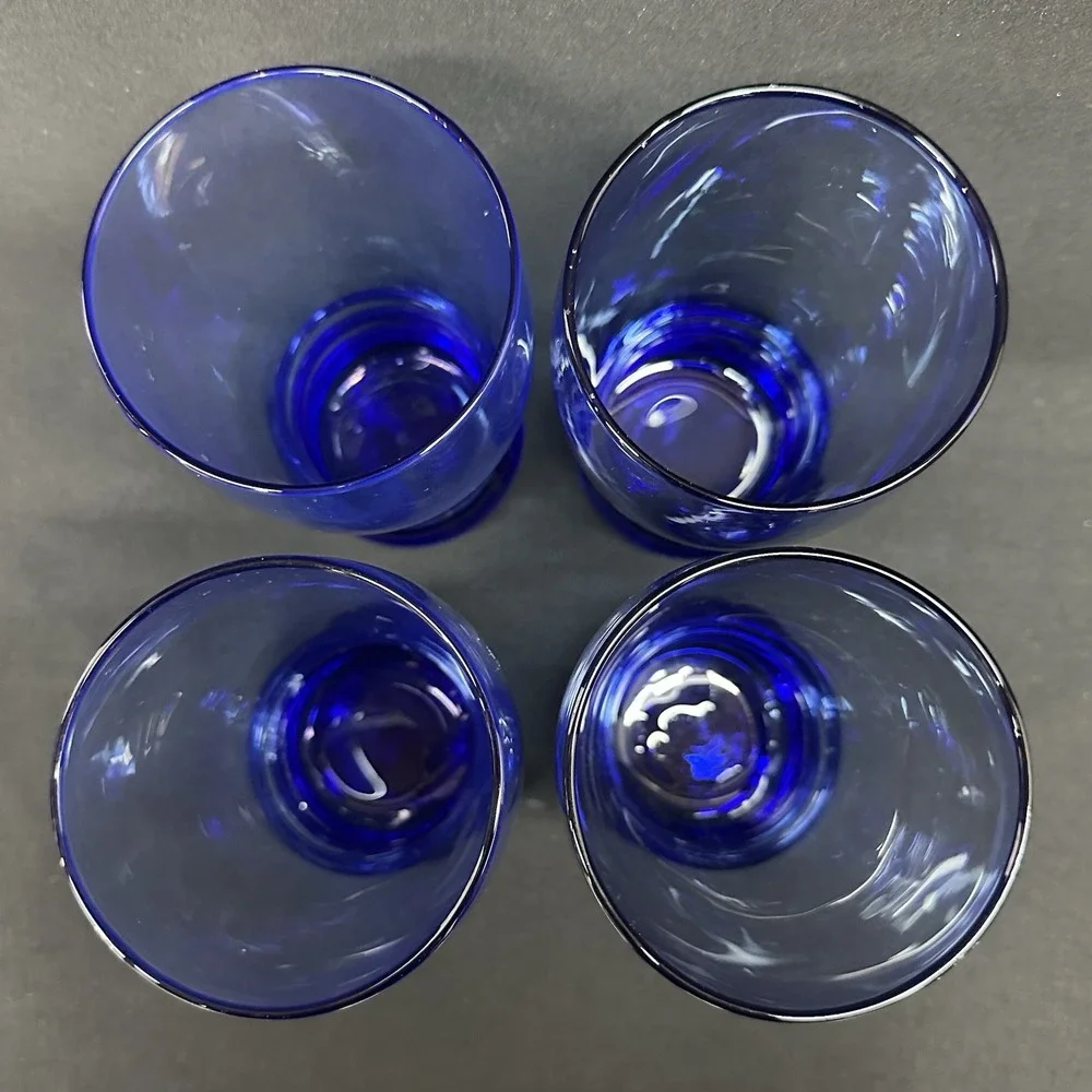 Libbey 'Bangles - Cobalt Blue' 16 Oz Cooler, Discontinued Piece, Set of 4, VTG